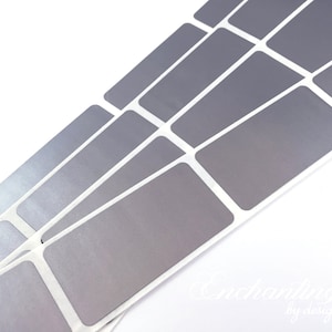Silver 1 x 2 inch rectangle scratch off stickers