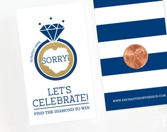 Navy Blue Bridal Shower Scratch Off Cards - Bridal Shower Game - Bachelorette Party Game