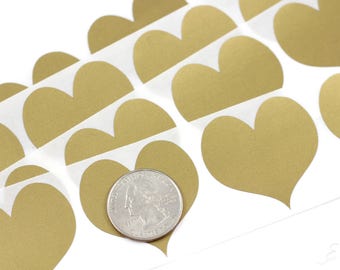 Gold Heart 1.50 inch scratch off stickers