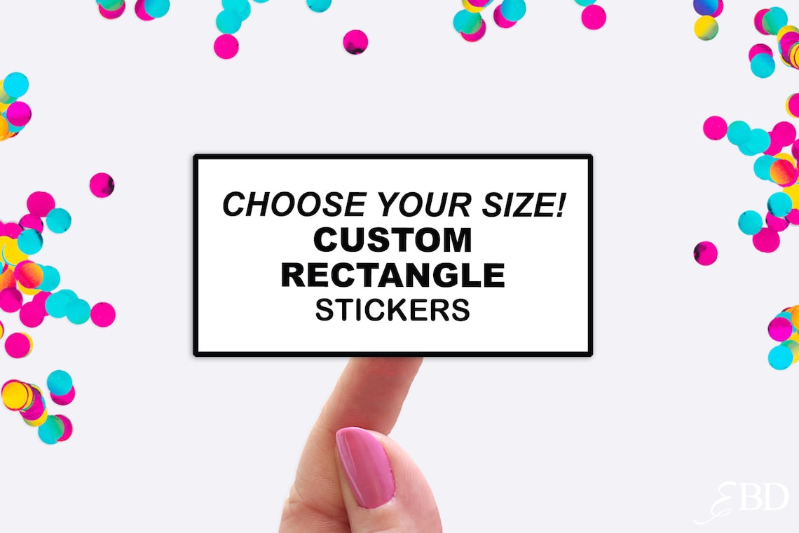 Custom Rectangle Stickers Custom Labels Rectangle Labels - Etsy