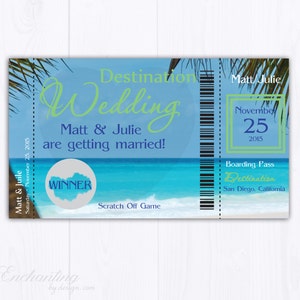 10 Destination Wedding Bridal Shower Scratch Off Cards - Bridal Shower Game - Bachelorette Party Games - Wedding Shower Game