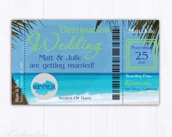 10 Destination Wedding Bridal Shower Scratch Off Cards - Bridal Shower Game - Bachelorette Party Games - Wedding Shower Game