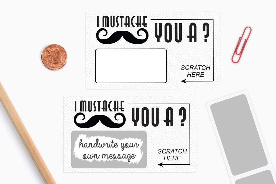10 DIY Scratch off Cards - I Mustache You A Question! - Secret Message ...
