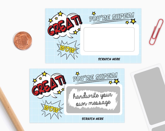 10 DIY Scratch off Cards Good Job Classroom - Secret Message - Teacher Rewards Card - Scratch off Notes