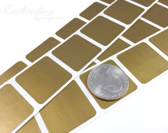 Gold 1 inch square scratch off stickers