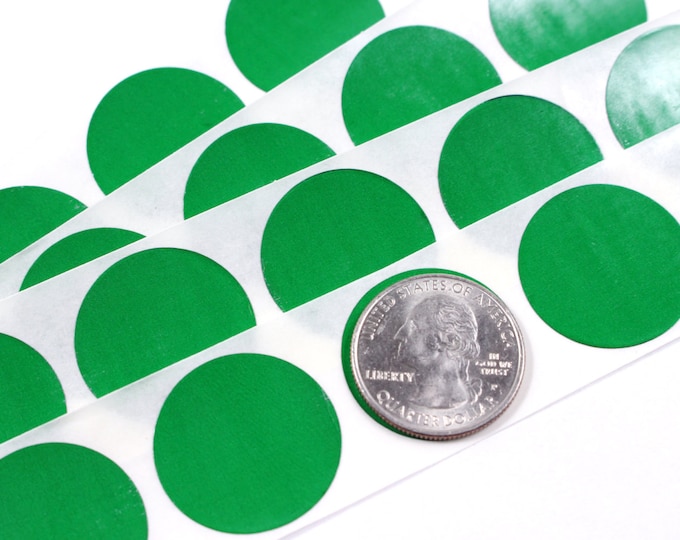 Green 1 inch Round scratch off stickers