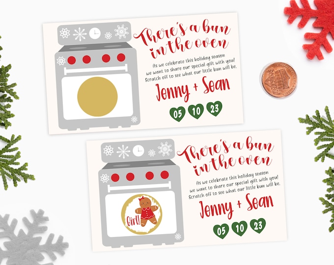 10 Custom Christmas Gender Reveal Scratch Off Cards - Christmas Baby Gender Reveal Scratch Offs - Holiday Gender Reveal