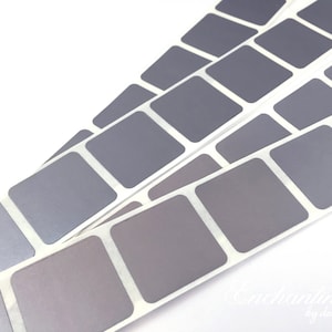 Silver 1 inch square scratch off stickers
