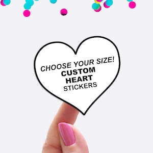 Custom Heart Stickers - Custom Labels - Heart Labels - Custom Clear Stickers - Custom Stickers - Logo Stickers - Packaging Stickers