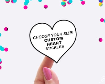 Custom Heart Stickers - Custom Labels - Heart Labels - Custom Clear Stickers - Custom Stickers - Logo Stickers - Packaging Stickers