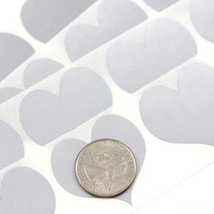 Silver Heart 1.50 inch scratch off stickers