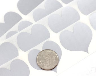 Silver Heart 1.50 inch scratch off stickers