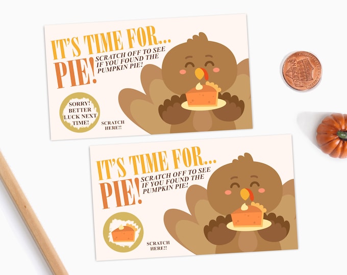 10 Happy Thanksgiving Scratch Off Game Cards - Turkey Party Game Scratch Off Game - Thanksgiving Party Game - 10 Cards10