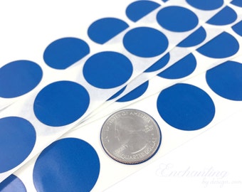 Blue 1 inch Round scratch off stickers
