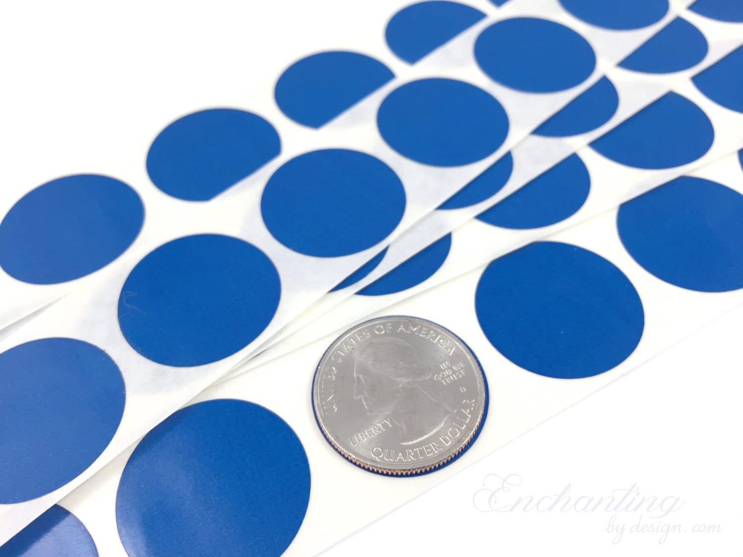 Blue 1 inch Round scratch off stickers