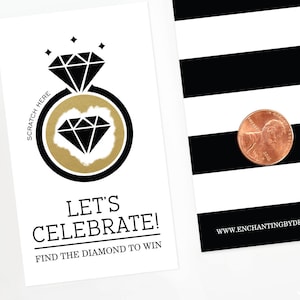 Black and Gold Bridal Shower Scratch Off Cards - Bridal Shower Game - Bachelorette Party Game