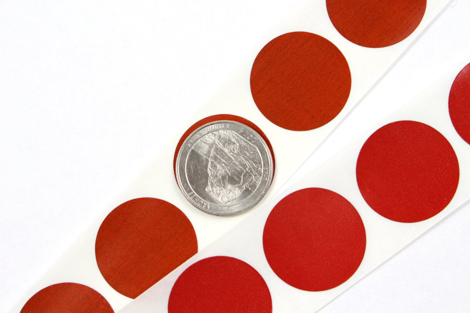 Orange/Red 1 inch Round scratch off stickers