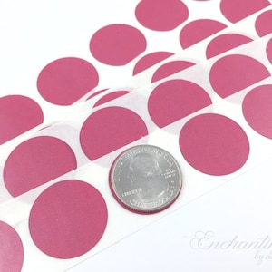 Pink 1 inch Round scratch off stickers
