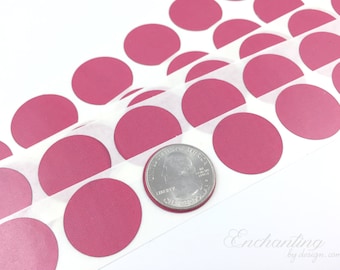 Pink 1 inch Round scratch off stickers