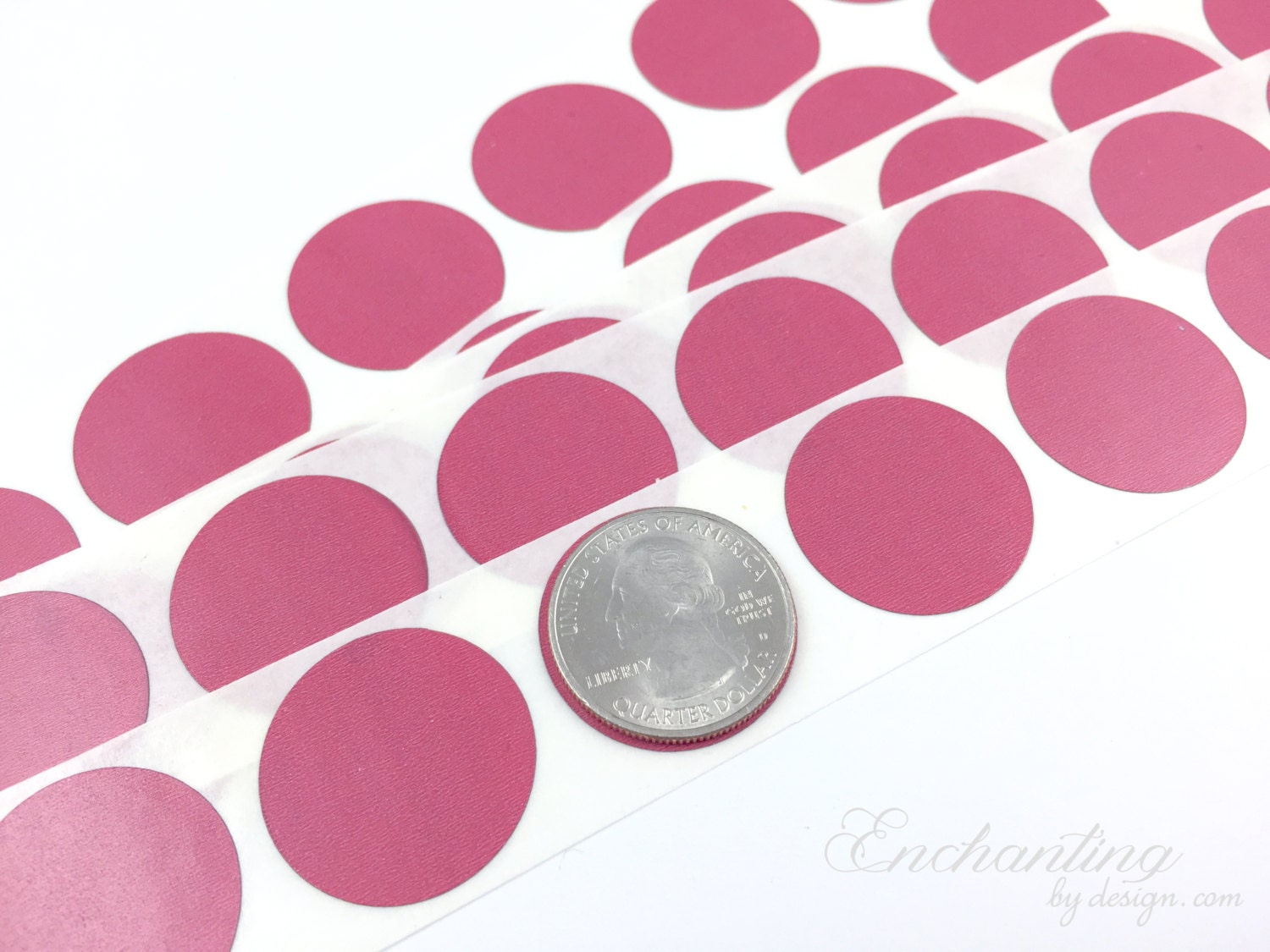 Pink 1 inch Round scratch off stickers