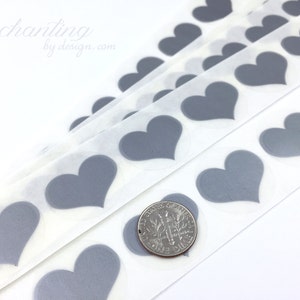 Silver Heart .70 inch scratch off stickers