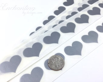 Silver Heart .70 inch scratch off stickers