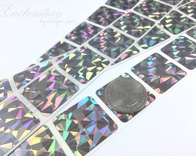 Hologram 1x1 inch Square scratch off stickers
