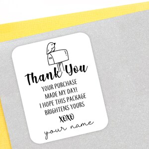 18 Custom Business Thank you Stickers - Small Business Stickers  - Packaging Thank you Stickers