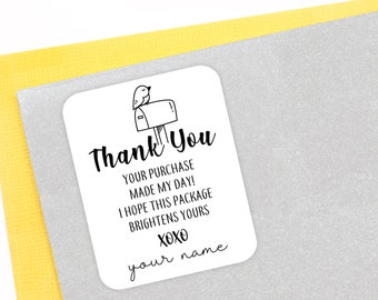 18 Custom Business Thank you Stickers - Small Business Stickers  - Packaging Thank you Stickers