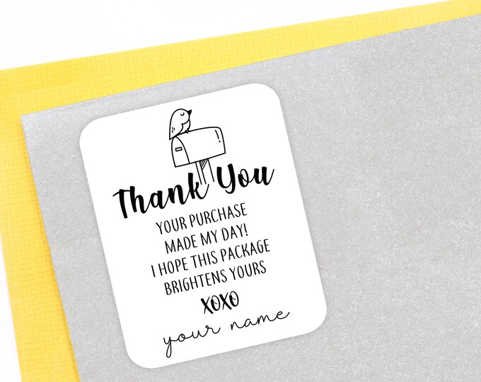 18 Custom Business Thank you Stickers - Small Business Stickers  - Packaging Thank you Stickers