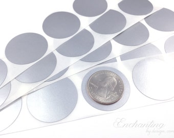 Silver 1.25 inch Round scratch off stickers