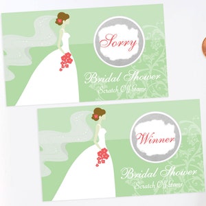 10 Lime Green Bridal Shower Scratch Off Cards - Bridal Shower Game - Bachelorette Party Game
