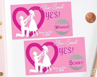 Pink Bridal Shower Scratch Off Cards - Bridal Shower Game - Bachelorette Party Game