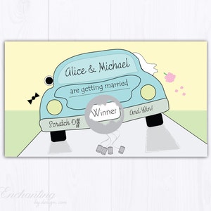 10 Custom Car Bridal Shower Scratch Off Cards - Bridal Shower Game - Bachelorette Party Game