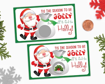 10 Santa Scratch Off Game Cards - Holiday Party Games - Christmas Scratch Off Game