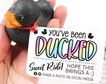 Rainbow Glitter You’ve been ducked - duck tags - ducking tags - tags for ducking