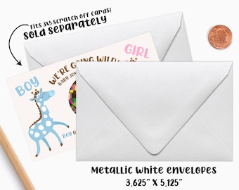 10 Metallic White A1 Envelopes - Mailing Envelopes - Invitation Envelopes