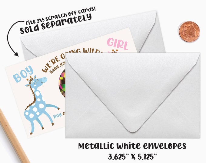 10 Metallic White A1 Envelopes - Mailing Envelopes - Invitation Envelopes