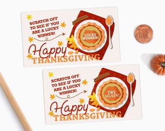 10 Happy Thanksgiving Scratch Off Game Cards - Turkey Party Game Scratch Off Game - Thanksgiving Party Game - 10 Cards