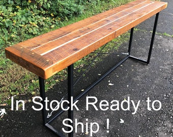 Reclaimed Wood Sofa Table / Console Table / Wood and Steel / Welded Steel Table / Industrial Design / Hall Table