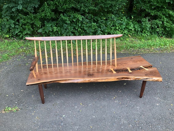 George Nakashima Style Conoid Bench / Mid Century Modern / Danish