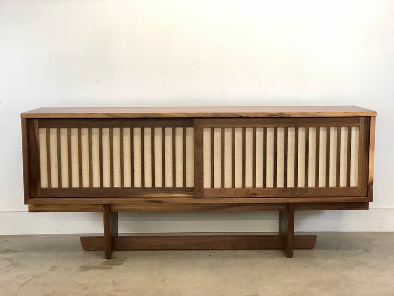 George Nakashima , Inspired Credenza , Mid Century Modern Sideboard , Danish Modern Buffet , Mid Century Modern Living Room Furniture image 10