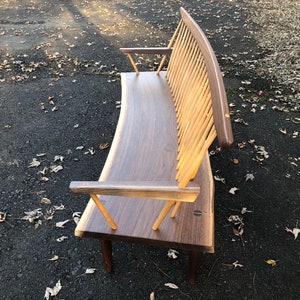 George Nakashima Style Conoid Bench image 6