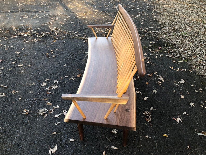 George Nakashima Style Conoid Bench image 6