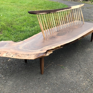 George Nakashima Style Bench Mid Century Modern