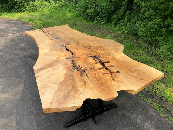 Live Edge Ash Dining Table - George Nakashima Style Table - Mid