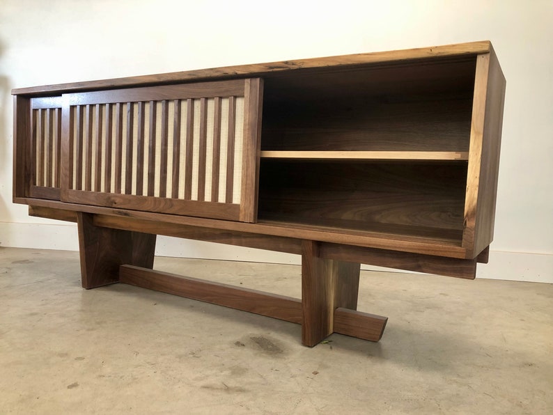 George Nakashima , Inspired Credenza , Mid Century Modern Sideboard , Danish Modern Buffet , Mid Century Modern Living Room Furniture image 8