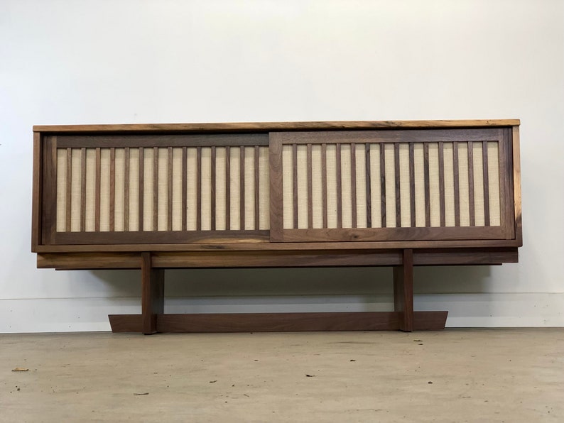 George Nakashima , Inspired Credenza , Mid Century Modern Sideboard , Danish Modern Buffet , Mid Century Modern Living Room Furniture image 2