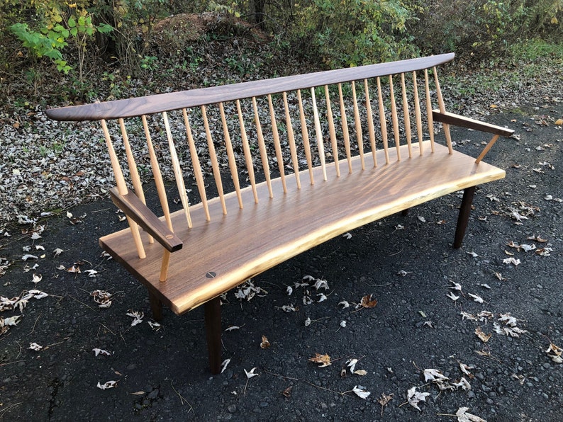 George Nakashima Style Conoid Bench image 3