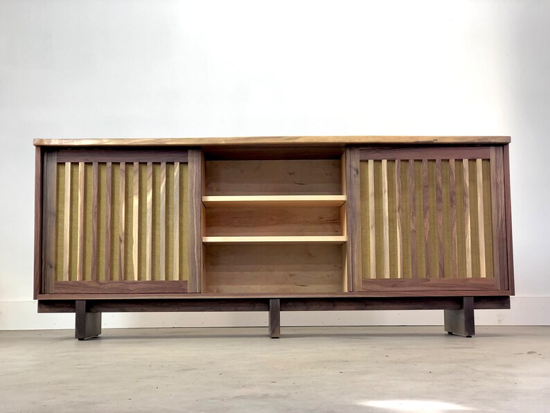 George Nakashima inspired Credenza , Console , Sideboard, Buffet , Mid Century Modern image 9